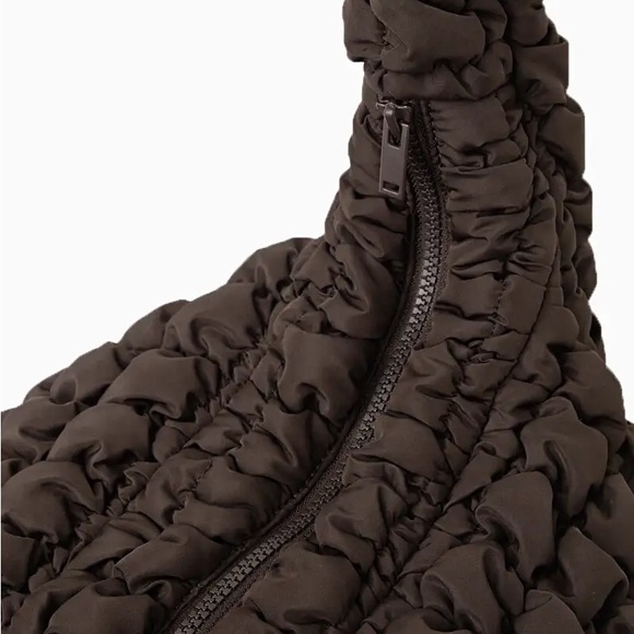 COS Quilted Oversized Shoulder Bag in Dark Brown New with Tags - Picture 3 of 5